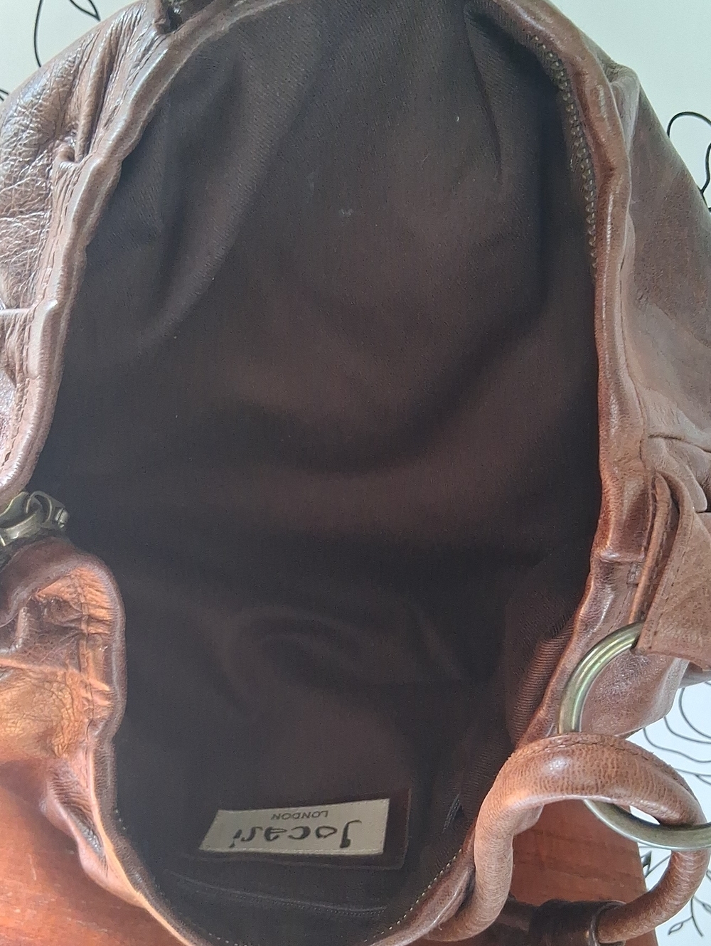 Vintage Jocasi London Slouchy Hobo Bag Brown Ram Leather - Picture 15 of 16
